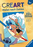 Buchcover und Innenansicht für das Buch: CreArt Malen nach Zahlen ab 7 Disney - Lilo & Stitch