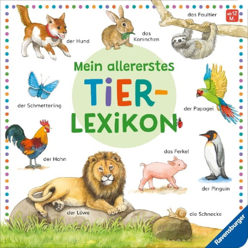 Buchcover und Innenansicht für das Buch: Mein allererstes Tierlexikon