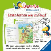 Buchcover und Innenansicht für das Buch: Leserabe Rätselspaß - Zauber-Malrätsel zum Lesenlernen: Bauernhof (Vor-Lesestufe)