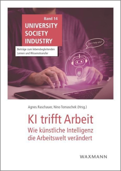 Buchcover und Innenansicht für das Buch: KI trifft Arbeit