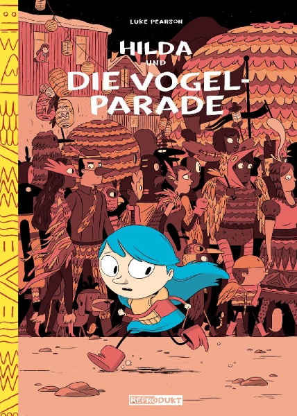 Buchcover und Innenansicht für das Buch: Hilda und die Vogelparade