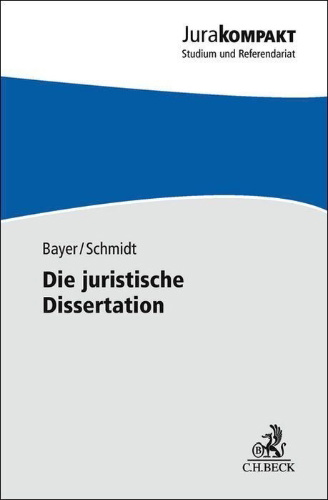 Buchcover und Innenansicht für das Buch: Die juristische Dissertation