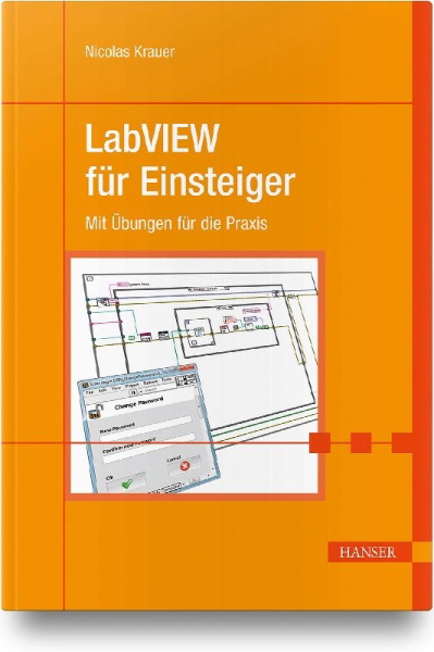 Buchcover und Innenansicht für das Buch: LabVIEW für Einsteiger