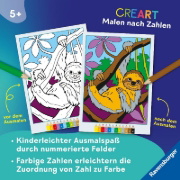 Buchcover und Innenansicht für das Buch: CreArt Malen nach Zahlen ab 5: Süße Tiere