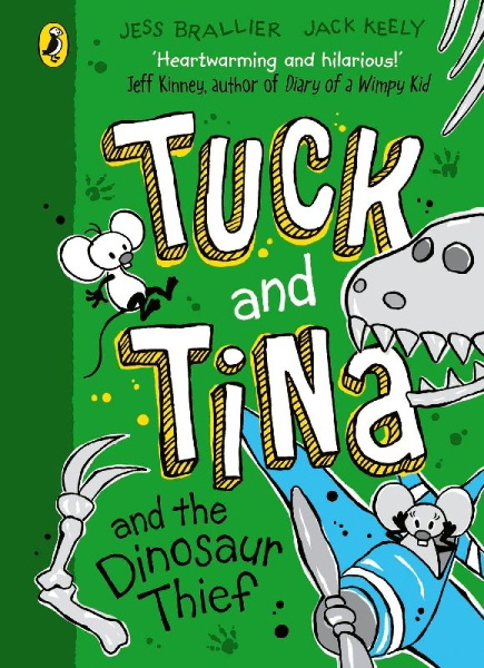 Buchcover und Innenansicht für das Buch: Tuck and Tina and the Dinosaur Thief