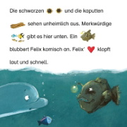 Buchcover und Innenansicht für das Buch: Maxi Pixi 469: Der kleine Delfin auf Schatzsuche