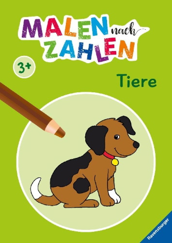 Buchcover und Innenansicht für das Buch: Malen nach Zahlen ab 3: Tiere