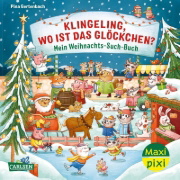 Buchcover und Innenansicht für das Buch: Maxi Pixi 447: Klingeling, wo ist das Glöckchen? Mein Weihnachts-Such-Buch