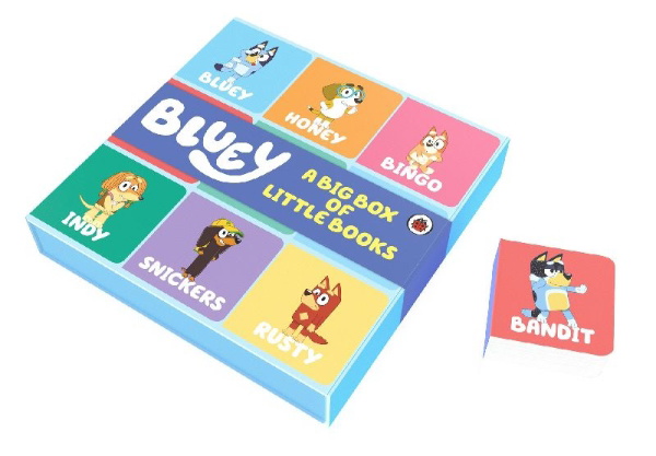 Buchcover und Innenansicht für das Buch: Bluey: Big Box of Little Books