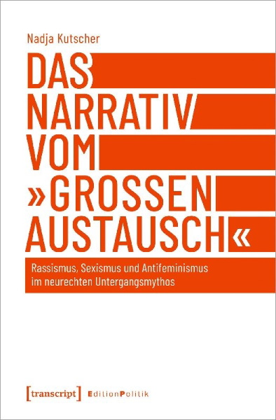 Buchcover und Innenansicht für das Buch: Das Narrativ vom 'großen Austausch'