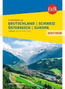 Buchcover und Innenansicht für das Buch: Falk Straßenatlas 2027/2028 Deutschland, Schweiz, Österreich 1:300.000