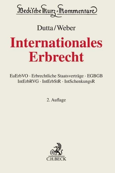 Buchcover und Innenansicht für das Buch: Internationales Erbrecht