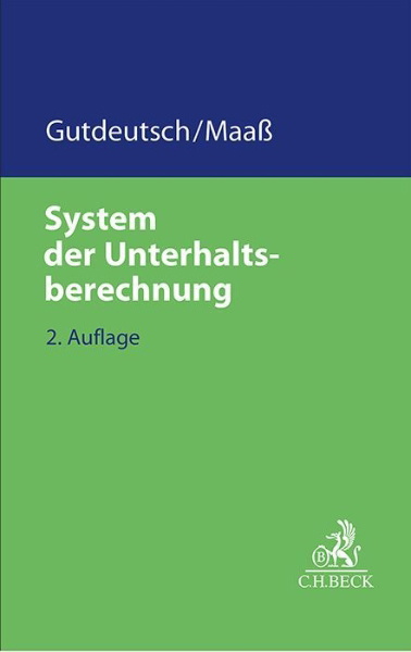 Buchcover und Innenansicht für das Buch: System der Unterhaltsberechnung
