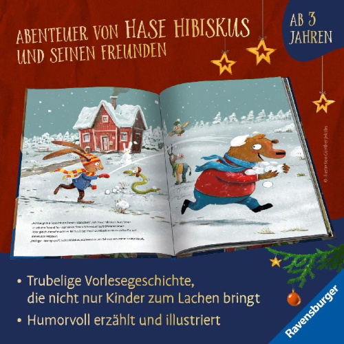 Buchcover und Innenansicht für das Buch: Hase Hibiskus und das Weihnachtstier