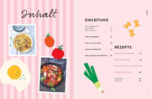 Buchcover und Innenansicht für das Buch: Einfach kochen
