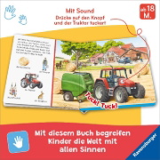 Buchcover und Innenansicht für das Buch: Hör mal hin - Sachen suchen, Sachen hören: Bauernhof