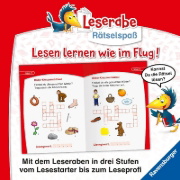 Buchcover und Innenansicht für das Buch: Leserabe - Rätselspaß - Kreuzworträtsel zum Lesenlernen