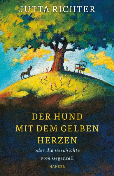Buchcover und Innenansicht für das Buch: Der Hund mit dem gelben Herzen oder die Geschichte vom Gegenteil