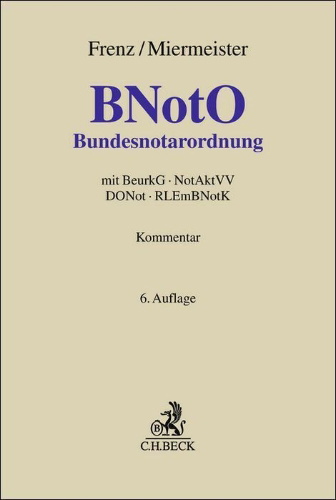 Buchcover und Innenansicht für das Buch: Bundesnotarordnung. BNotO