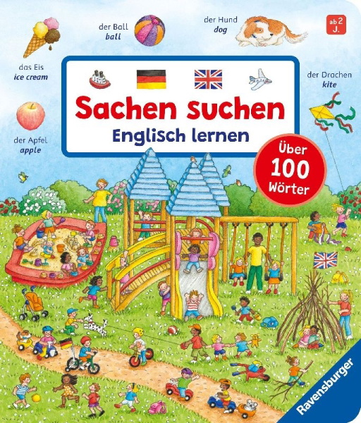 Buchcover und Innenansicht für das Buch: Sachen suchen - Englisch lernen