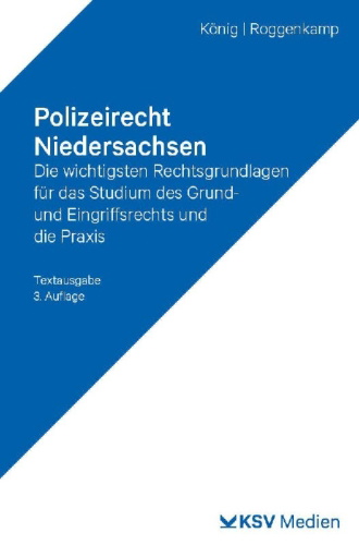 Buchcover und Innenansicht für das Buch: Polizeirecht Niedersachsen