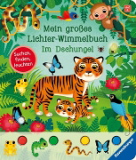 Buchcover und Innenansicht für das Buch: Mein großes Lichter-Wimmelbuch - Im Dschungel