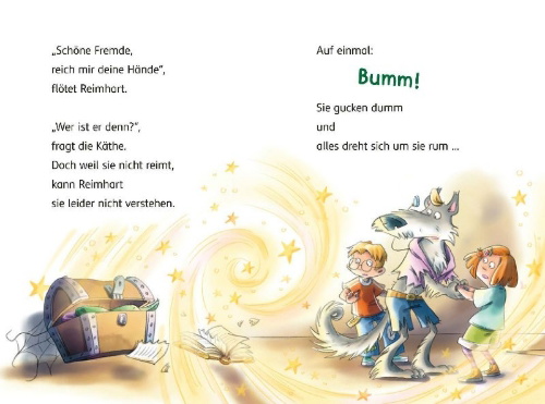 Buchcover und Innenansicht für das Buch: Reimhart Reimwolf - Dicke Luft in der Schlampir-Gruft