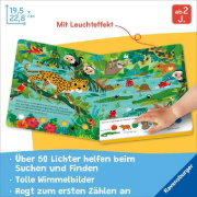 Buchcover und Innenansicht für das Buch: Mein großes Lichter-Wimmelbuch - Im Dschungel