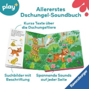 Buchcover und Innenansicht für das Buch: Play+ Mein allererstes Soundbuch Im Dschungel - ab 12 Monate