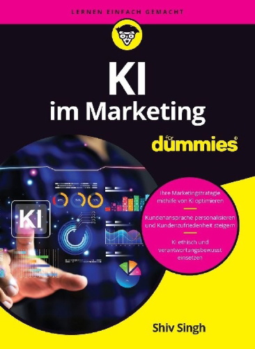 Buchcover und Innenansicht für das Buch: KI im Marketing für Dummies