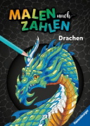 Buchcover und Innenansicht für das Buch: Malen nach Zahlen - Drachen