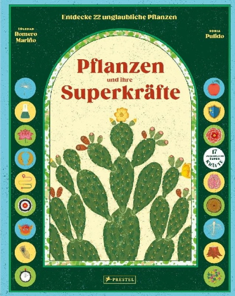 Buchcover und Innenansicht für das Buch: Superpoderes de las Plantas