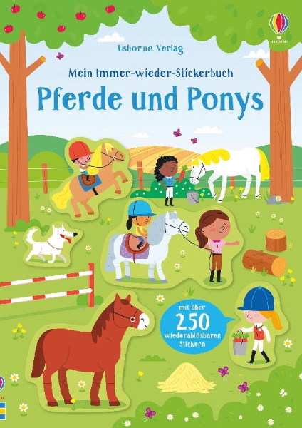 Buchcover und Innenansicht für das Buch: Mein Immer-wieder-Stickerbuch: Pferde und Ponys