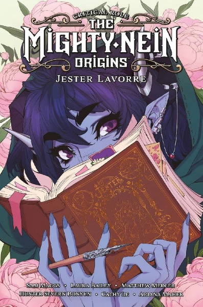 Buchcover und Innenansicht für das Buch: Critical Role: The Mighty Nein Origins - Jester Lavorre