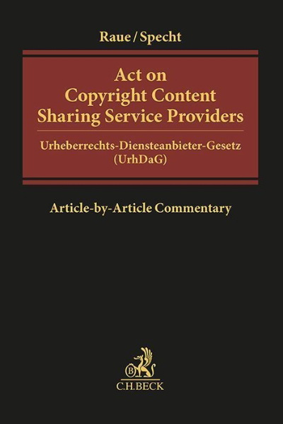 Buchcover und Innenansicht für das Buch: Act on Copyright Content Sharing Service Providers