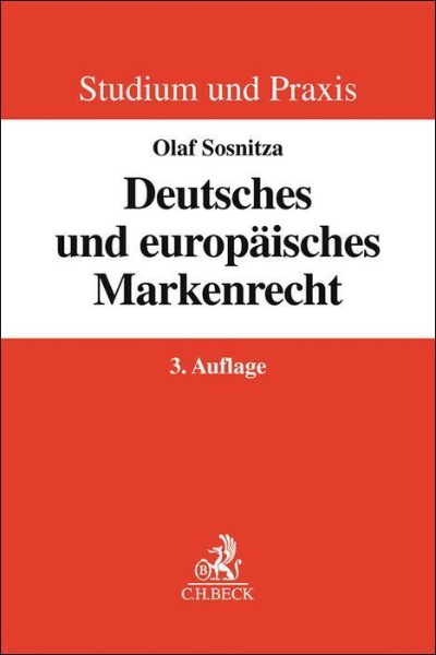 Buchcover und Innenansicht für das Buch: Deutsches und europäisches Markenrecht