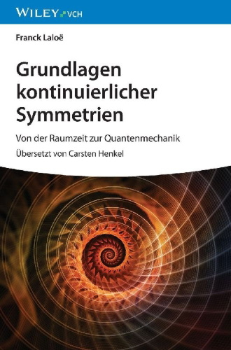Buchcover und Innenansicht für das Buch: Grundlagen kontinuierlicher Symmetrien