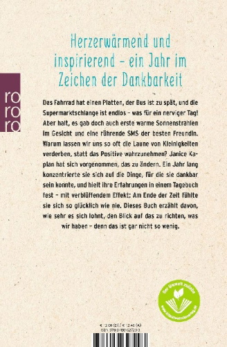 Buchcover und Innenansicht für das Buch: The Gratitude Diaries. How a Year Looking On the Bright Side Transformed My Life