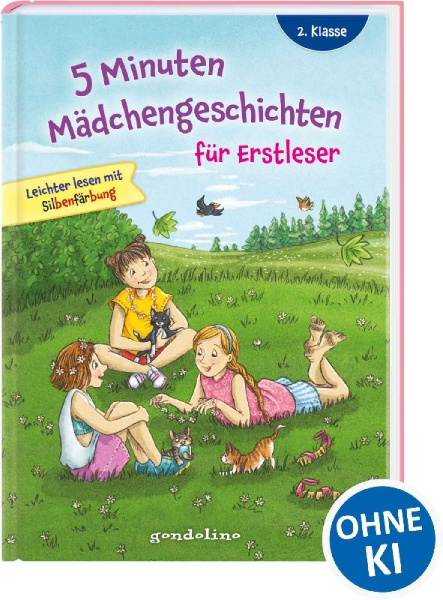 Buchcover und Innenansicht für das Buch: 5 Minuten Mädchengeschichten für Erstleser