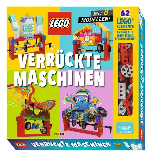 Buchcover und Innenansicht für das Buch: LEGO® Gear Bots: Create 8 Machines