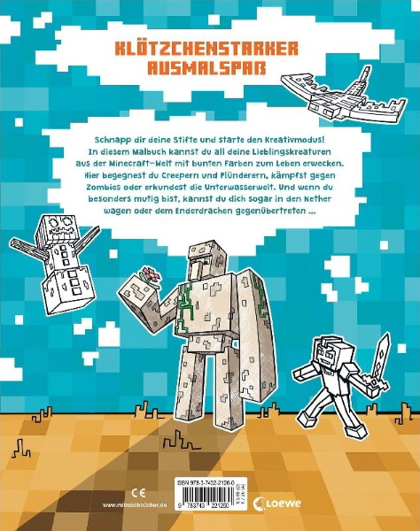 Buchcover und Innenansicht für das Buch: Malbuch für Minecrafter