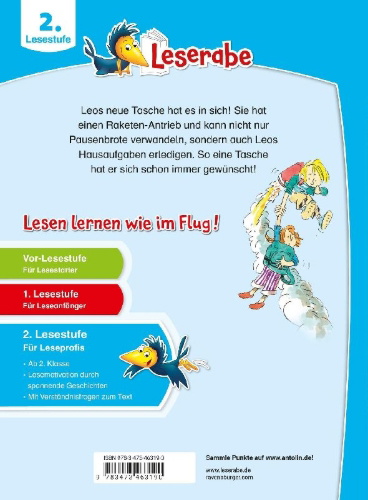 Buchcover und Innenansicht für das Buch: Leserabe 2. Lesestufe - Leos Super-Tasche