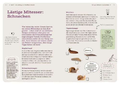 Buchcover und Innenansicht für das Buch: Dein Projekt. Dein Guide. Gärtnern mit Hochbeet