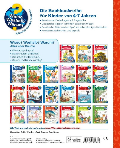 Buchcover und Innenansicht für das Buch: Wieso? Weshalb? Warum?, Band 52: Alles über Bäume