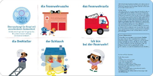 Buchcover und Innenansicht für das Buch: Hörst du die Feuerwehr?