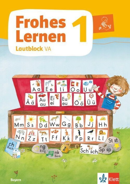 Buchcover und Innenansicht für das Buch: Frohes Lernen 1. Lautblock in Vereinfachter Ausgangsschrift Klasse 1. Ausgabe Bayern