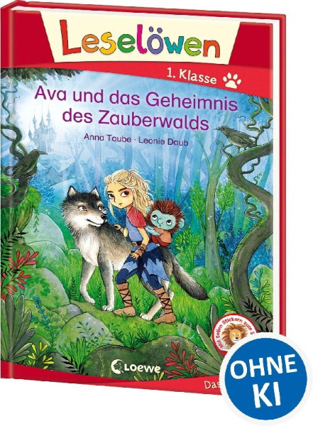 Buchcover und Innenansicht für das Buch: Leselöwen 1. Klasse - Ava und das Geheimnis des Zauberwalds