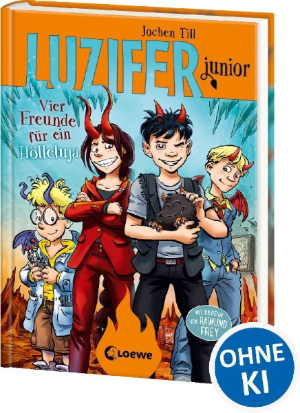 Buchcover und Innenansicht für das Buch: Luzifer junior (Band 17) - Vier Freunde für ein Hölleluja