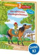 Buchcover und Innenansicht für das Buch: Lesenlernen in 3 Schritten - Die schönsten Pferdegeschichten