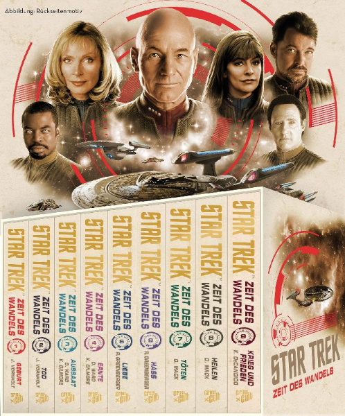 Buchcover und Innenansicht für das Buch: Star Trek - Zeit des Wandels | Band 1 bis 9 im Boxset - inklusive 9 Miniprints